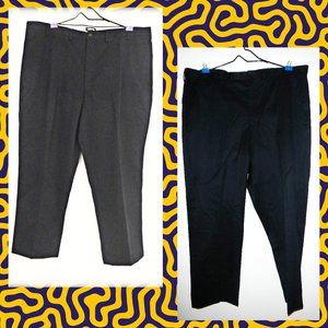 Lot of 2 Lands End Big & Tall Professional Pants 46x32T (Black/Navy)